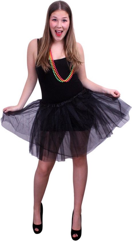 gerucht Vooraf draad Petticoat Tule rokje 38cm 3 lagen zwart - Thema feest party fun disco |  bol.com