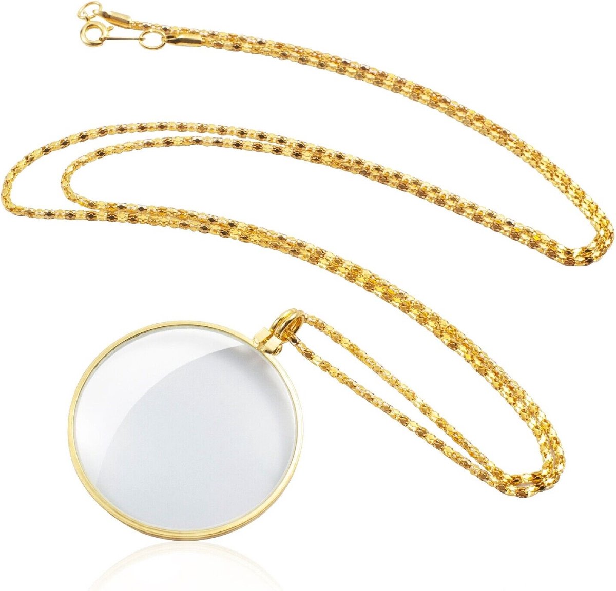 Loep aan ketting | Goud | 5x zoom vergrootglas | Vergrootglas Ketting | Decoratie Lezen Vergrootglas | Vergrootglas Monocle Lens | Opknoping Vergrootglas | Mode Vergrootglas | voor Het Lezen van Boeken Kranten Werk of Reizen