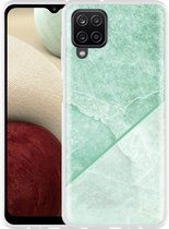 Hoesje Geschikt voor Samsung Galaxy A12 Green Marble