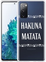 Hoesje Geschikt voor Samsung Galaxy S20 FE Hakuna Matata white