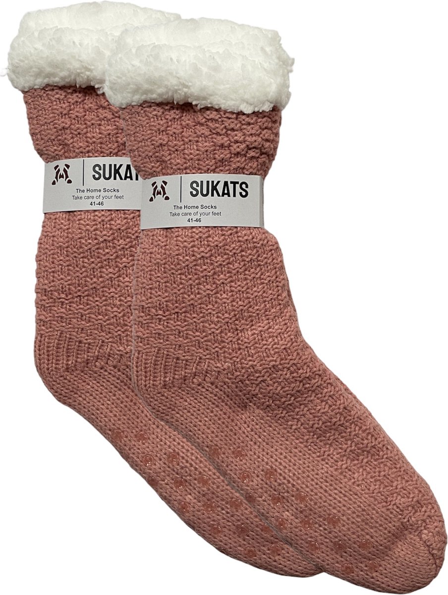 Sukats® Huissokken - Homesocks - Oud-Roze - Maat 41-46 - Winter - Warm - Heren