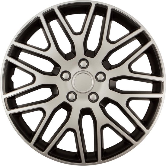 Wieldoppen Dakar Zilver/Zwart 15 inch - set (4 stuks)