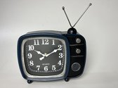 Retro TV klok donkerblauw