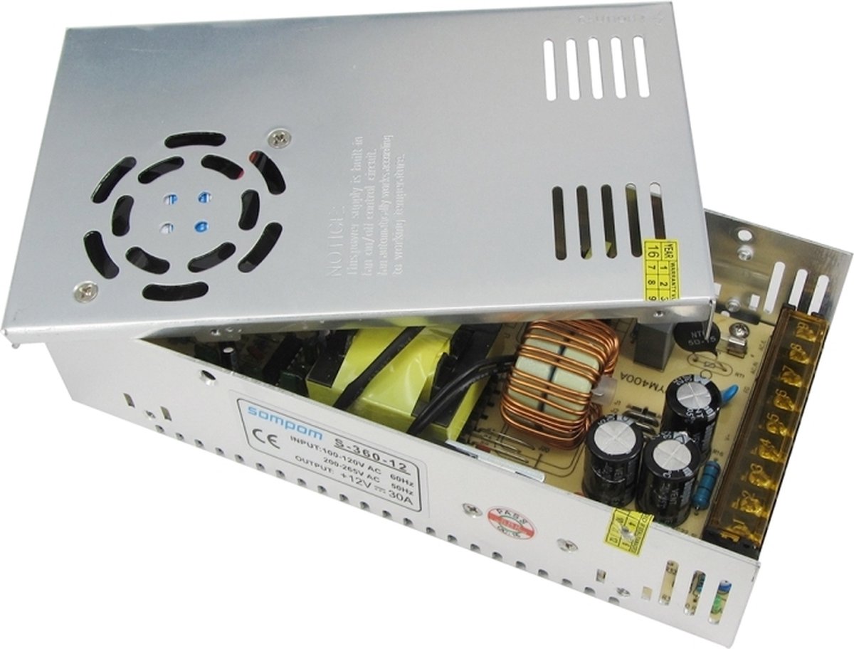 SOMPOM S-360-12 360W 12V 30A ijzer Shell Driver LED Light Strip verlichting Monitor Power Supply