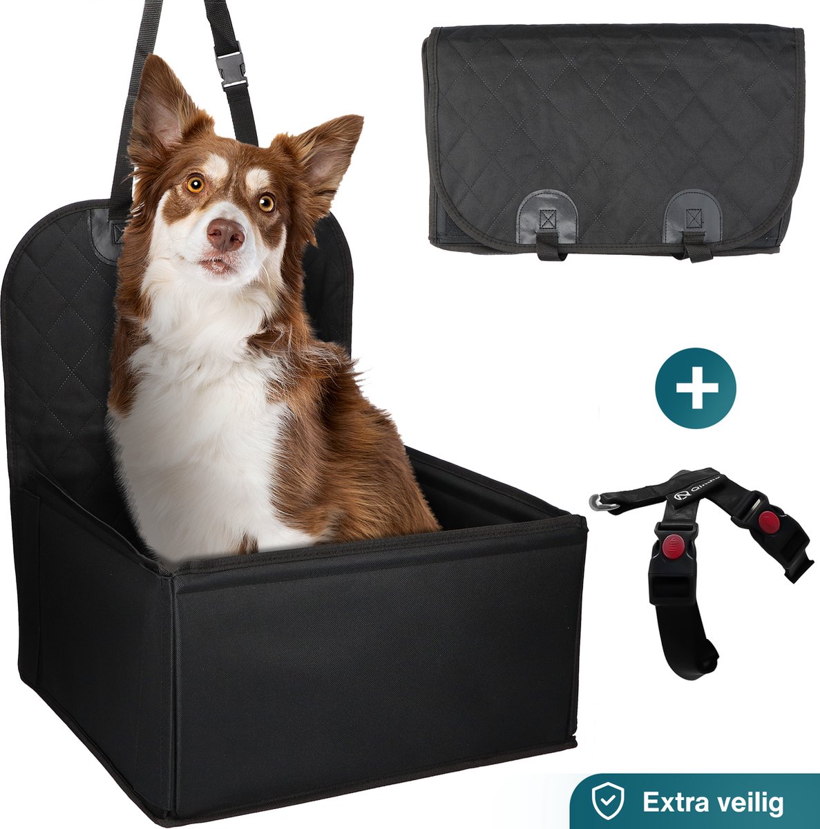 Verzoekschrift Begeleiden tofu Qindie alles in een hondenautostoel – Hond autostoel met Hondentuigje en  Hondenmand –... | bol.com