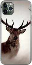 Telefoonhoesje Geschikt voor iPhone 11 Pro Max hoesje - Portret - Hert - Gewei - Siliconen Telefoonhoesje