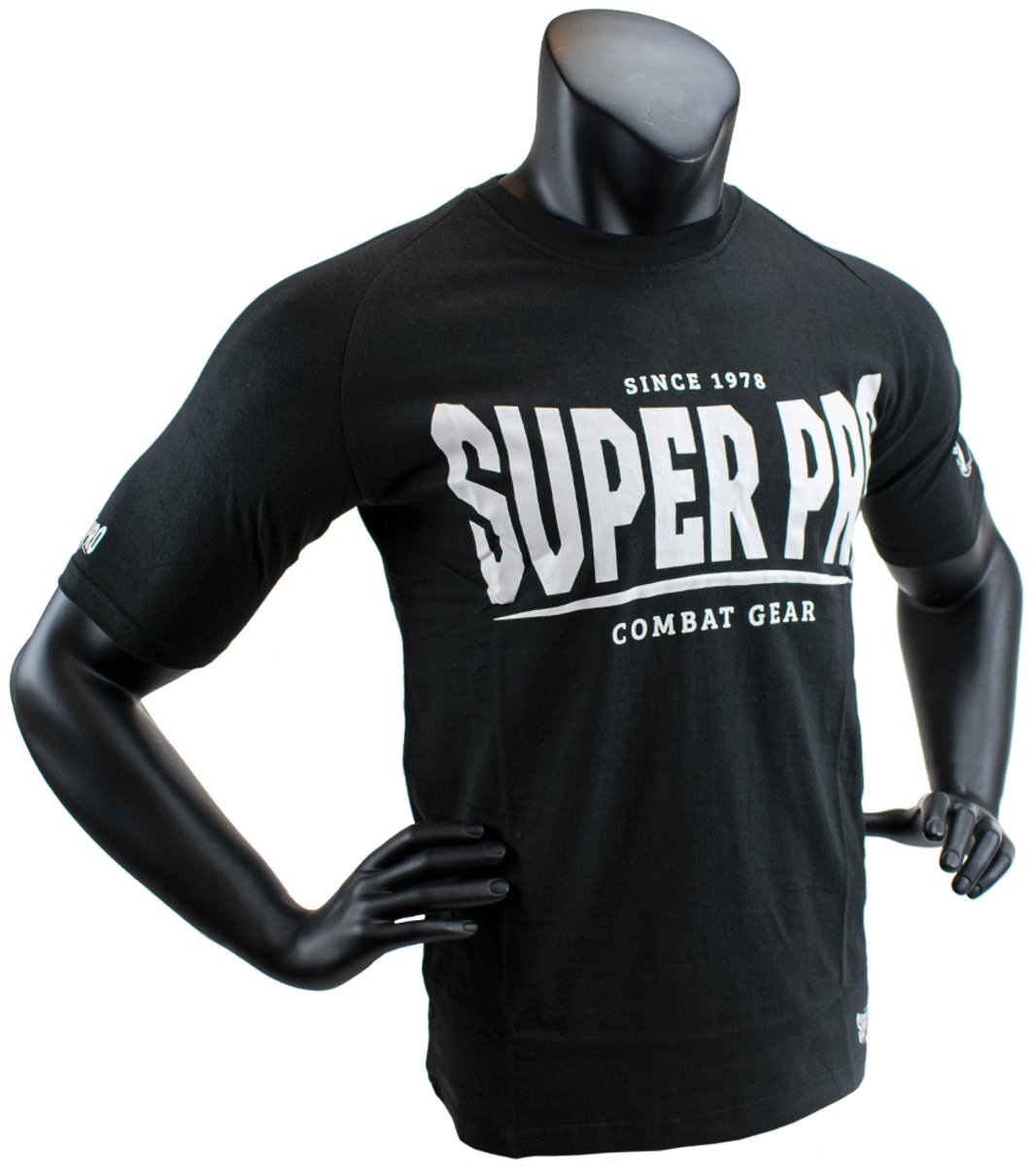 Super Pro T-Shirt S.P. Logo Zwart/Wit Extra Large