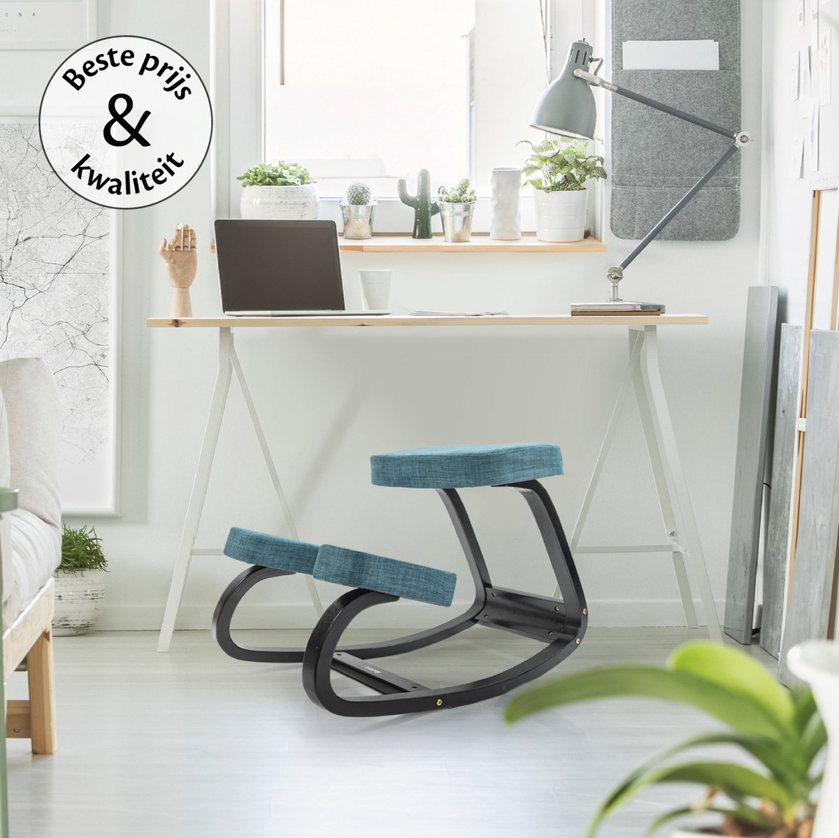 Himimi® Ergonomische kniestoel, verstelbare kniekruk, houdingscorrectiestoel, orthopedische kniestoel voor thuis en op kantoor
