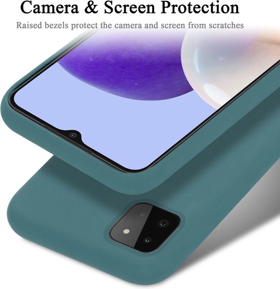 Cadorabo Hoesje geschikt voor Samsung Galaxy A22 5G in LIQUID GROEN - Beschermhoes gemaakt van flexibel TPU silicone Case Cover