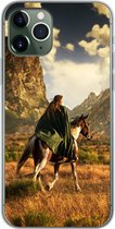 Geschikt voor iPhone 11 Pro hoesje - Paard - Ruiter - Natuur - Siliconen Telefoonhoesje