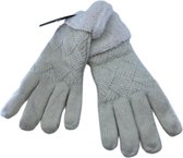 Winter Handschoenen - Dames - Verwarmde - Beige kruislingse weefstijl