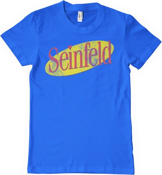 Seinfeld Heren Tshirt Washed Logo Blauw