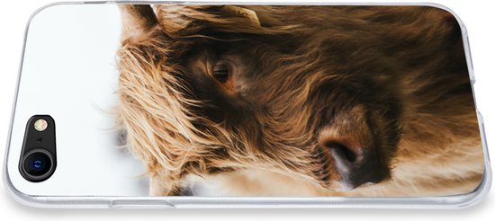 Coque iPhone SE 2020 - Highlander écossais - Animaux - Cornes - Siliconen