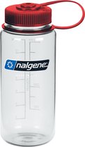 Nalgene Wide-Mouth Bottle - gourde - 16 oz - sans BPA - SUSTAIN - transparent / bouchon rouge