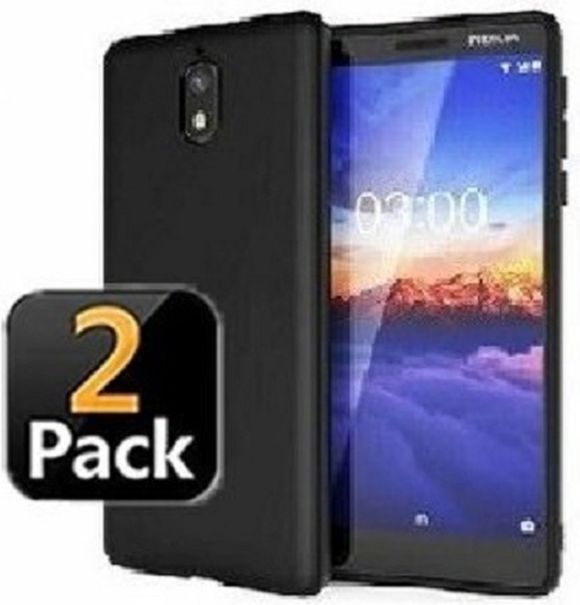 Nokia 3.1 Hoesje TPU Siliconen Zwart 2x