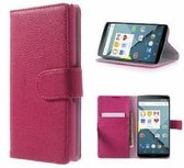 LG G4 Note Hoesje Met Pasjeshouder Bookcase Roze