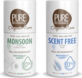 Pure Beginnings - Roll on deodorant - Monsoon + Scent Free - 2 Pak
