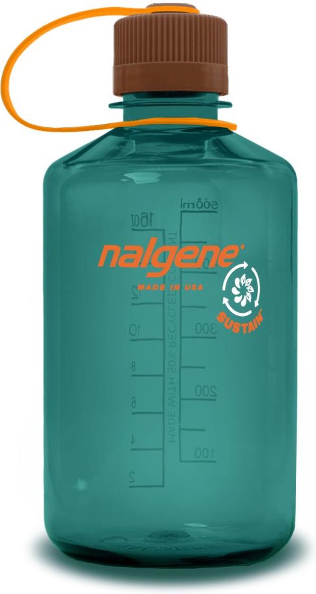 Nalgene Narrow Mouth Bottle - drinkfles - 16oz - BPA free - SUSTAIN - Teal