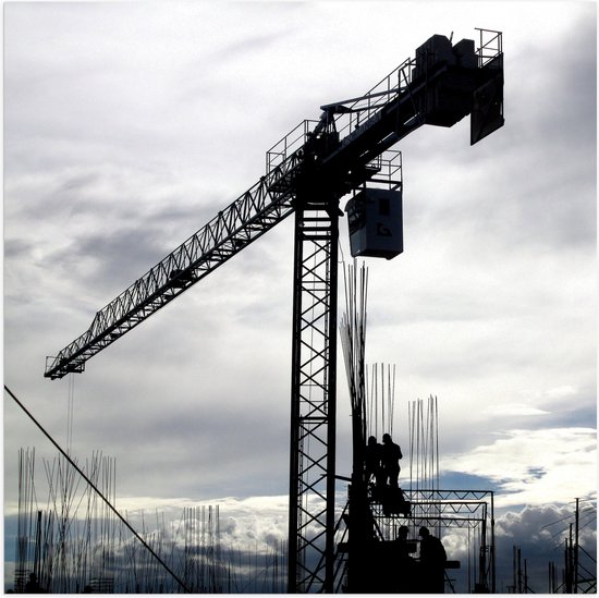 WallClassics - Poster brillant - Grue - 80x80 cm Photo sur papier poster avec finition brillante