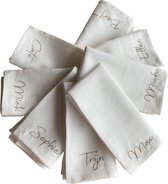 100% linnen servetten - Paasbruch - Valentijn - Off White - Wit - 43x 43cm - Gepersonaliseerd - Met naam - Handgemaakt - Duurzaam