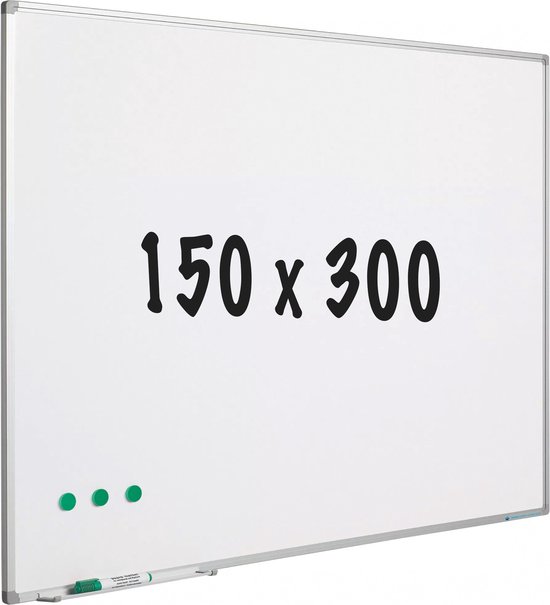 Whiteboard geëmailleerd staal - Wit - Magnetisch - 150x300cm | bol.com