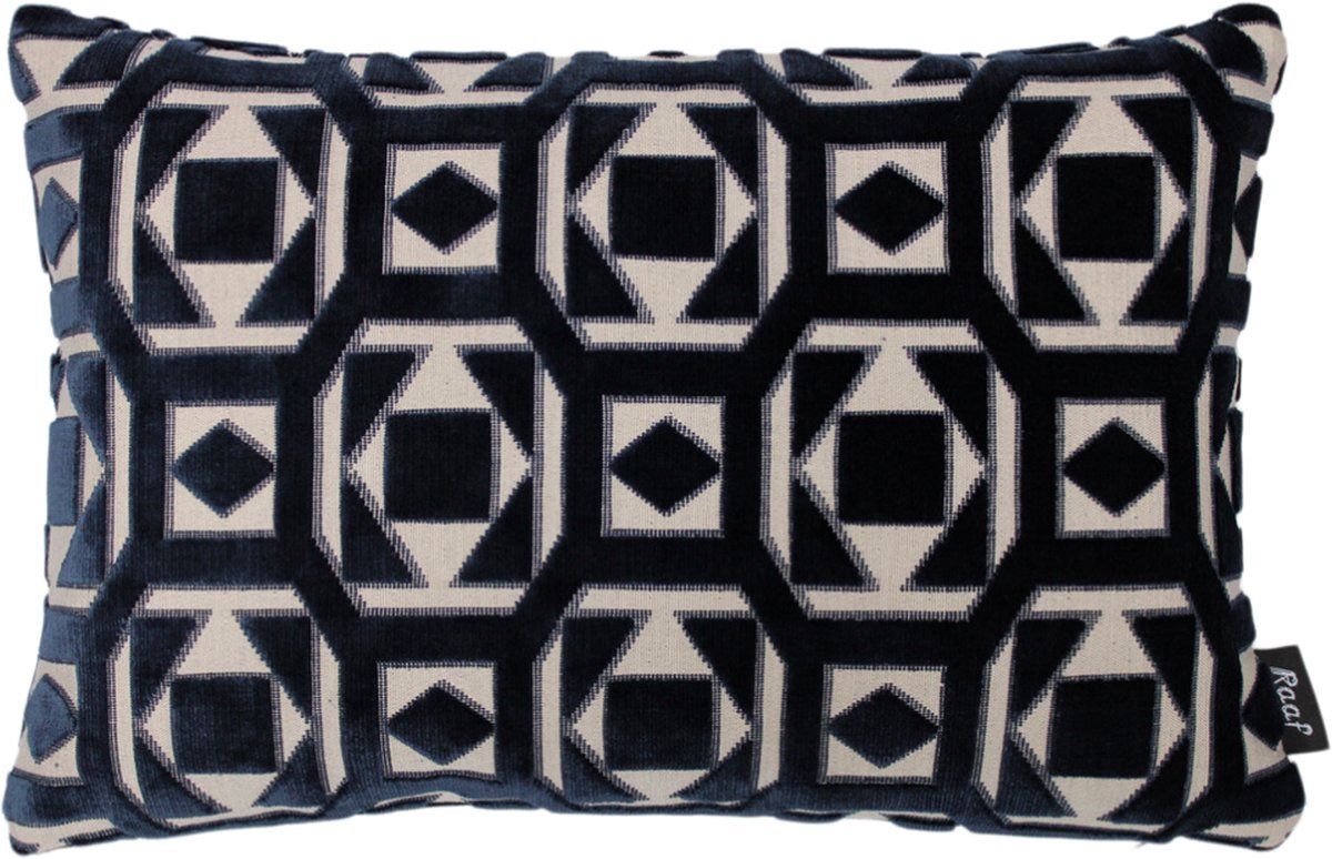 Raaf sierkussen-hoes Saloua donkerblauw 35x50 cm