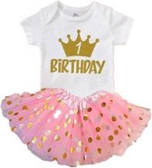 Verjaardagset-eerste verjaardag-first-1 jaar-kleedje-tutu-caksmash-fotoshoot kleding baby 1 jaar-baby first borthday outfit-little girl dress-set Denise (mt 86)