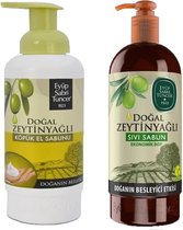 Eyüp Sabri Tuncer – 100% Natuurlijke Olijfolie Schuimzeep & Handzeep met pomp – Twin set voordeelverpakking - 500 & 750 ML