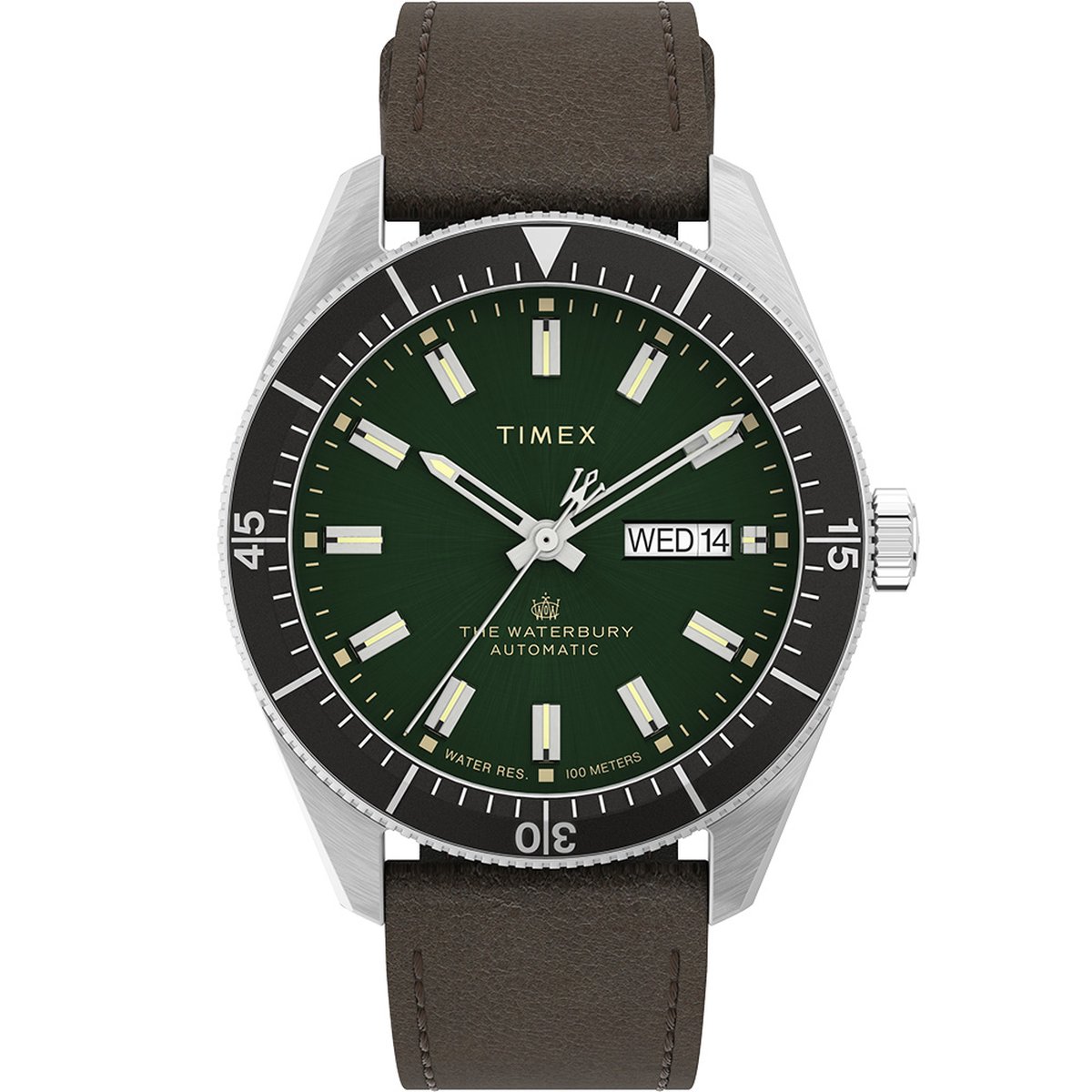 Timex Waterbury Dive TW2V24700 Horloge - Leer - Bruin - Ø 40 mm