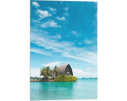 WallClassics - Vlag - Hotel op het Water - Malediven - 40x60 cm Foto op Polyester Vlag