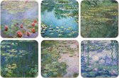 Bekking & Blitz - Onderzetters - 6 stuks - Kunst - Bloemen - Waterlelies - Water Lilies - Claude Monet