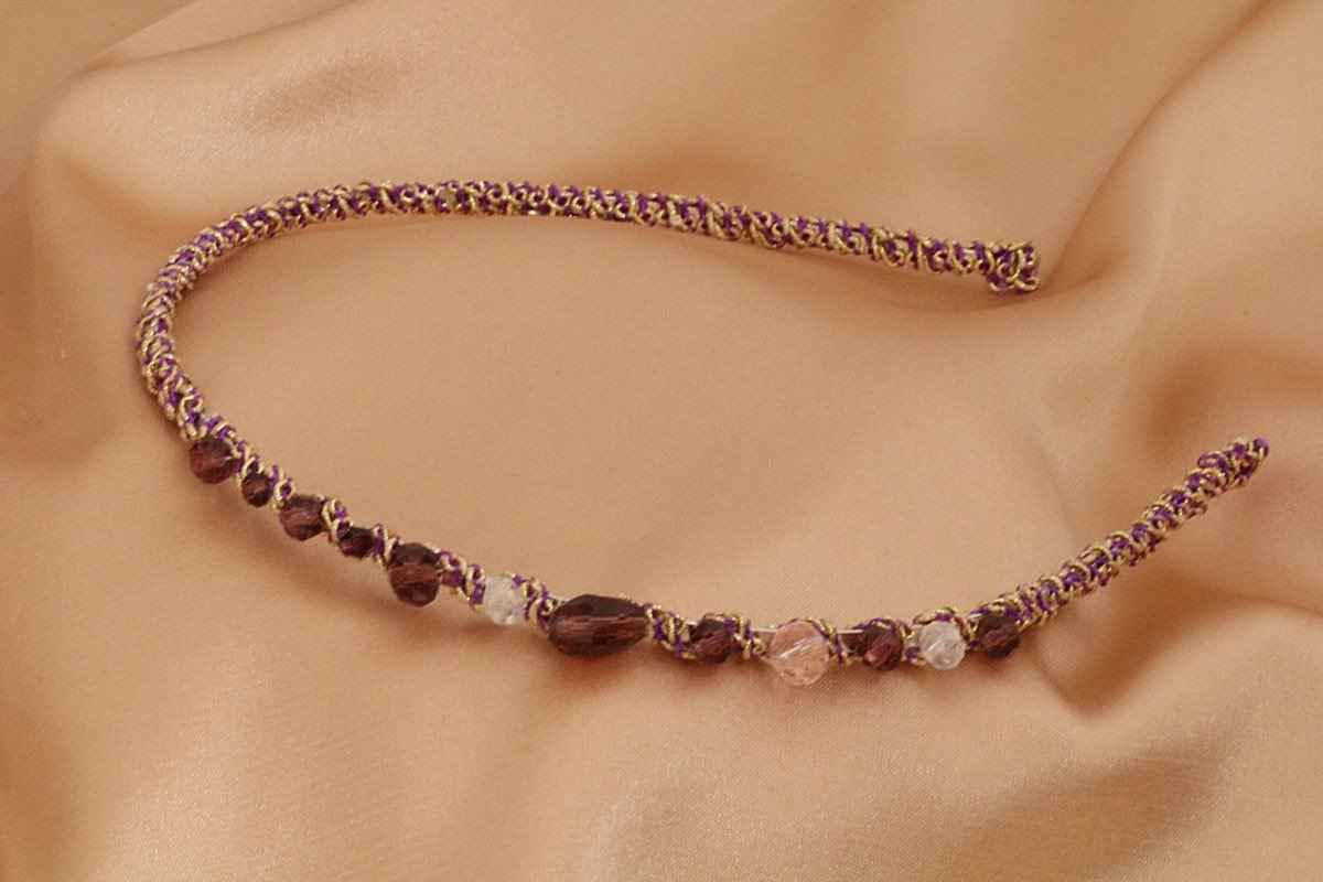Dames/Kids - Diadeem - Haarband - Shine - Facetkralen - Paars - Purple - Trendy