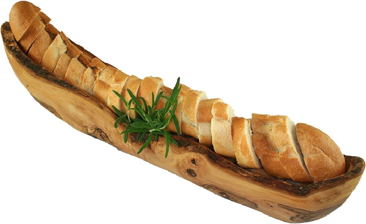 Broodschaal 40 cm fruitschaal schaal stokbroodschaal landelijk olijfhouten broodmand / broodschaal - boomschors