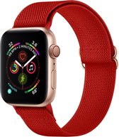 Nylon bandje - geschikt voor Apple Watch Series 1/2/3/4/5/6/7/8/Ultra/Ultra 2/SE met case size 42 mm / 44 mm / 45 mm / 49 mm - rood