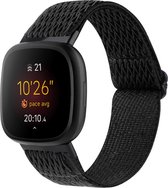 Nylon bandje - geschikt voor Fitbit Versa 4 / Sense 2 - zwart