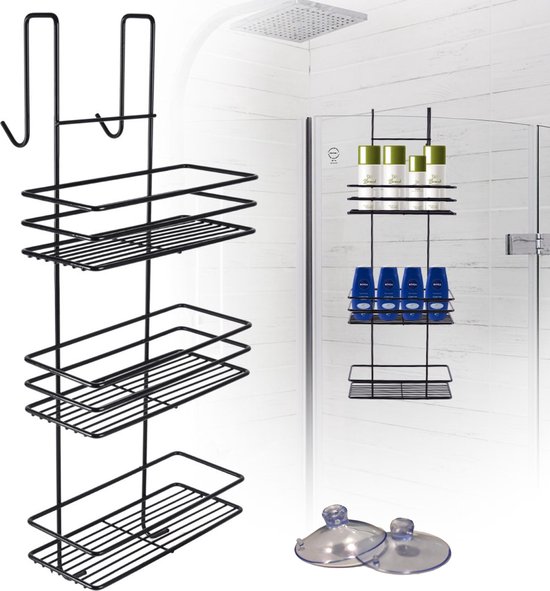 buitenspiegel variabel vertegenwoordiger Ball Design zwart 3 laags-badkamerrek hangend-badkamer rekje | bol.com