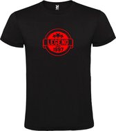 Zwart T-Shirt met “Legend sinds 1997 “ Afbeelding Rood Size XXXXXL