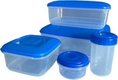 Boîte de conservation des Nourriture - Boîtes de préparation de repas - Couvercle Blauw - 5 pièces - Sans BPA
