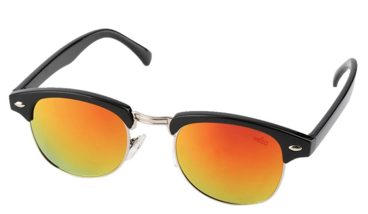 Hidzo Kinder Zonnebril Half Frame Zwart - UV 400 - In brillenkoker