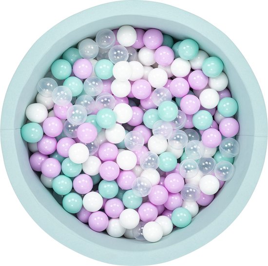 KiddyMoon Schuimspeelplaats Met Rond Ballenbad (300 Ballen) Ballenbakken Voor Baby's Speelbad Hindernisbanen, Licht Grijs: Wit/Grijs/Munt