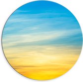 Dibond Muurcirkel - Oranje Lucht van Zonsondergang - 60x60 cm Foto op Aluminium Muurcirkel (met ophangsysteem)