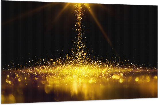 Vlag - Gouden Glitters in Donkerkleurige Omgeving - 150x100 cm Foto op Polyester Vlag