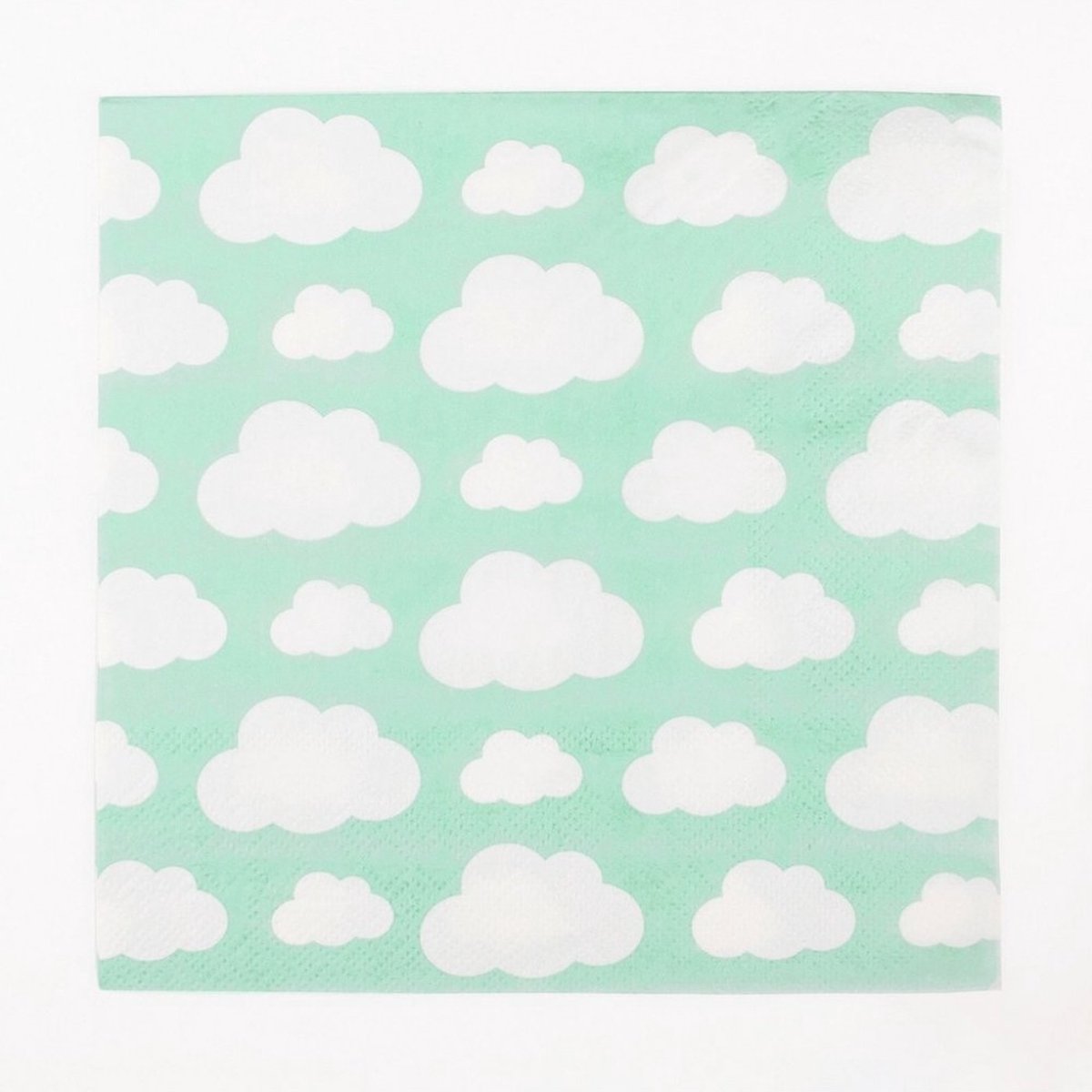 Servetten wolken | Wolken | Servet | Mint | 33x33 | mintkleurig
