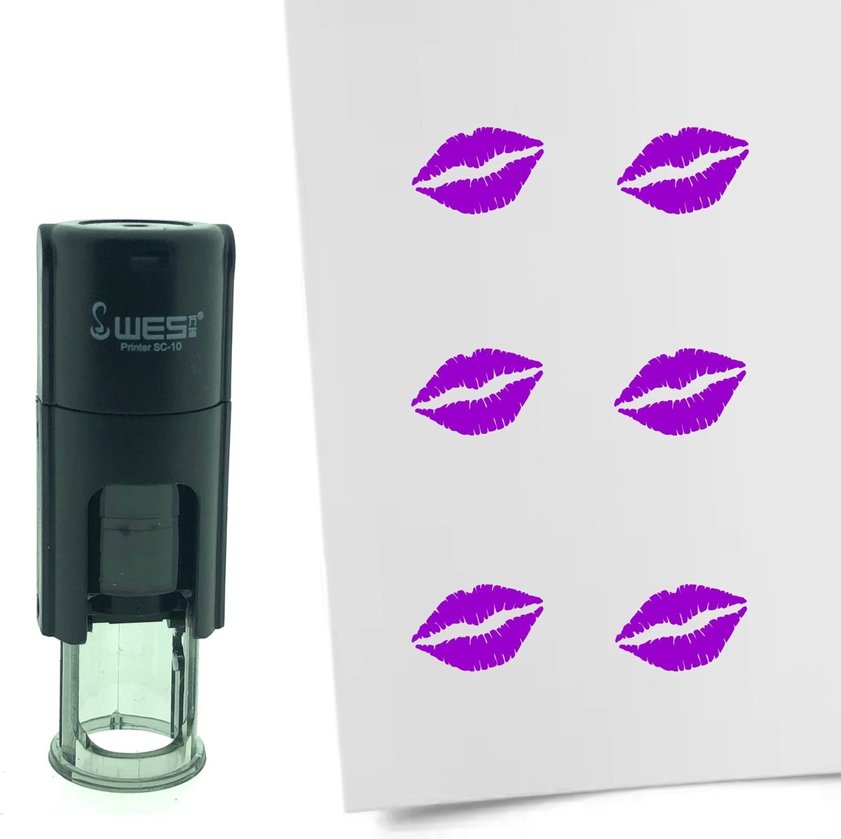 CombiCraft Stempel Kus 10mm rond - Paarse inkt