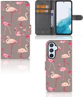 Hoesje met naam Geschikt voor Samsung Galaxy A54 5G Wallet Book Case Flamingo