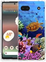 Coque arrière en silicone pour smartphone Google Pixel 6A avec bordure transparente Pêche