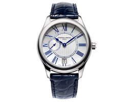 Frédérique Constant FC-318MPWN3B6 Horloge - Leer - Blauw - Ø 36 mm