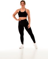 Classic sportoutfit / sportkledingset voor dames / fitnessoutfit legging + sport bh (charcoal black)