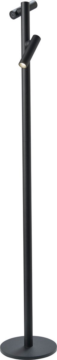 Sompex Vloerlamp TUBO dubbel | Zwart - draadloos - met USB oplader - dimbaar - en oplaadstation