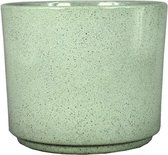 Cache-pot Floran Calla - vert - moucheté - céramique - D17 x H14,5 cm - cache-pot